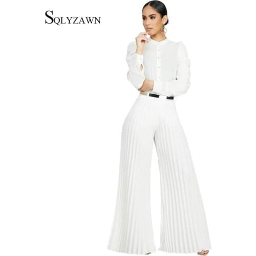 Office Lady Elegant Pleated Trousers Wide Leg Pants Autumn Women Workwear Solid Palazzo Flared Pant Maxi Capris Pantalon Outfits