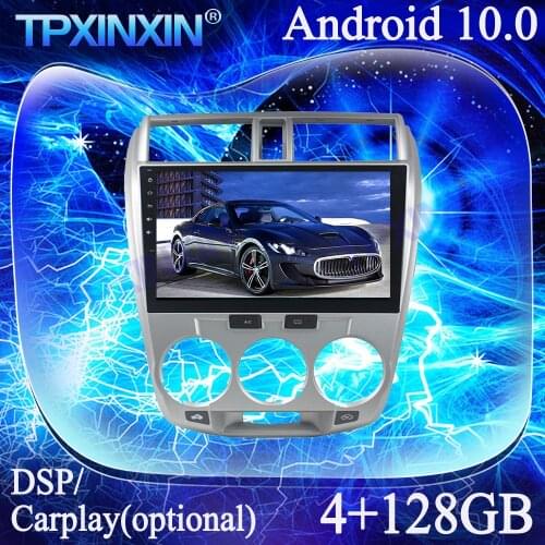 For Honda City 2006-2013 Silver 4G+128G Android 10 PX6 Carplay Multimedia Player Tape Recorder GPS Navi Auto Radio Head Unit DSP