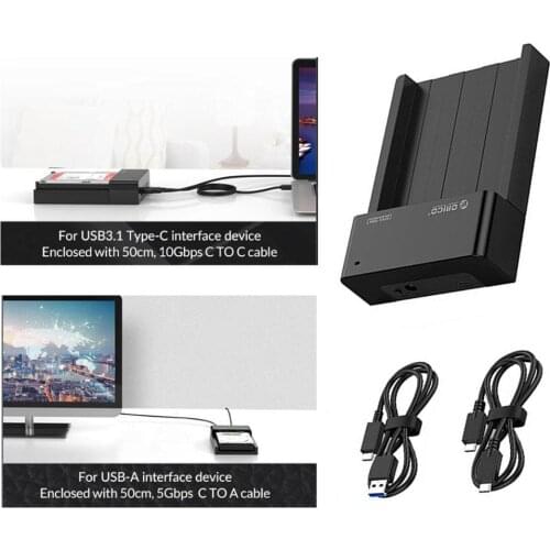 ORICO 6518C3-G2 2.5/3.5 inch Hard Drive Dock 10Gbps SATA to USB 3.1 Gen2 Type-C HDD SSD Enclosure Station