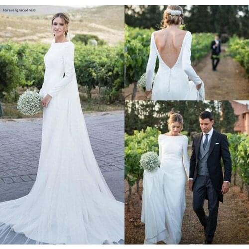 Dubai Saudi Arabia Muslim Boho Wedding Dresses Elegant A Line Long Sleeves Country Garden Formal Bride Bridal Gowns Plus Size