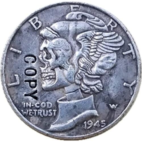 Hobo Nickel Coin 1945 Mercury Dime COPY