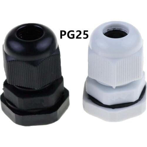 IP68 PG25 Waterproof Nylon Cable Gland Waterproof Gasket Plastic Waterproof Connector 10PCS