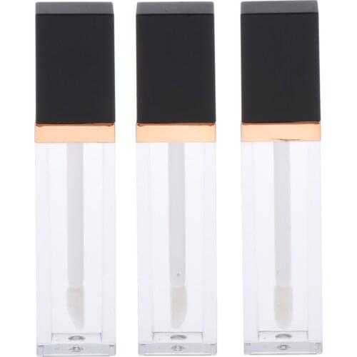 3 Pieces 7ml Empty Lip Gloss Tubes Containers, Clear Mini Refillable Lip Balm Bottles