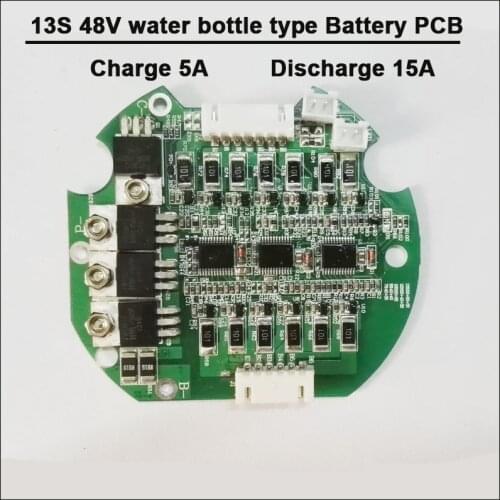 13S 48V Lithium Ion Water Bottle electric bike battery BMS 54.6V Protection circuit board with 15A Constant current