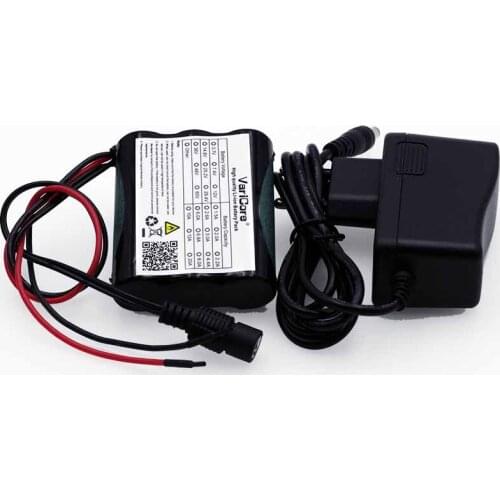 VariCore 12 V 2600 mAh 18650 Li-ion Rechargeable battery Pack for 35W LED Lamp CCTV Camera 2.6A Batteries + 12.6V 1A Charger