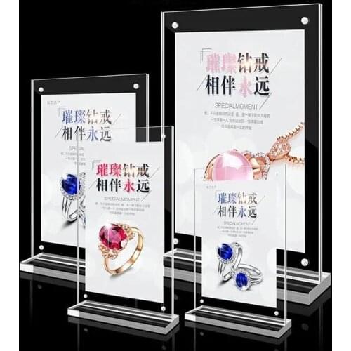 A6 Magnetic Acrylic Sign Holder Stand Place Picture Sign Frame Display Stand For Mobile Advertising Equipment