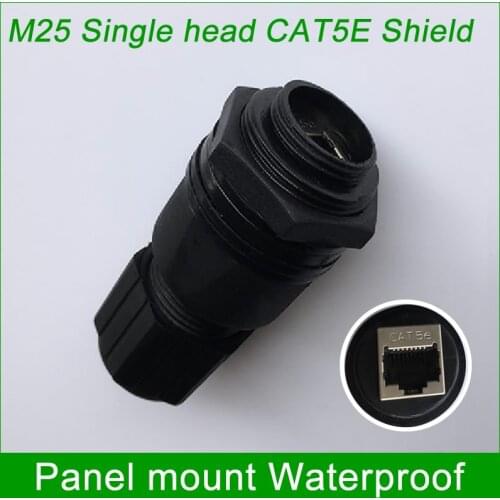 RJ45 Metal shielded waterproof socket Outdoor AP bridge RJ45 panel mount connector LAN adapter quickly assembly Factory sell