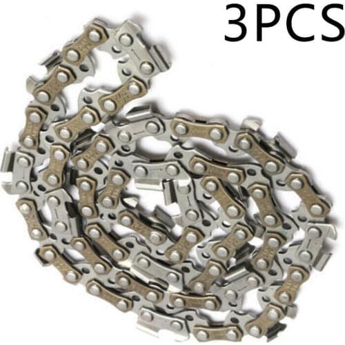 3PCS 10 Inch Metal Chainsaw Saw Chains Blade 40 Driver Links 3/8LP Pitch 0.050" Gauge Professional Replacement For Mower