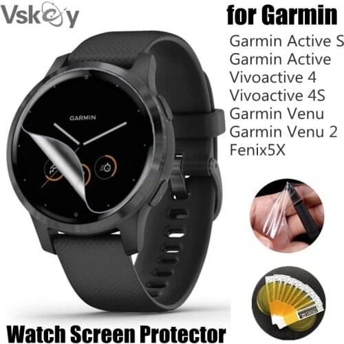 100PCS TPU Soft Screen Protector for Garmin Vivoactive 4S Active S Venu 2 Fenix 5X Smart Watch Protective Film No Tempered Glass