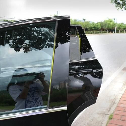 6pcs Glossy PC window pillar sticker trim fit for 2007-2011 2012 13 14 15 2016 2017 Honda CRV CR-V accessories