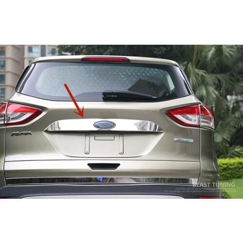 For Ford Kuga 2013-2016 Rear Trunk Door Cover Tailgate Trim Sticker ABS Chrome Tail Gate Molding Styling Strip