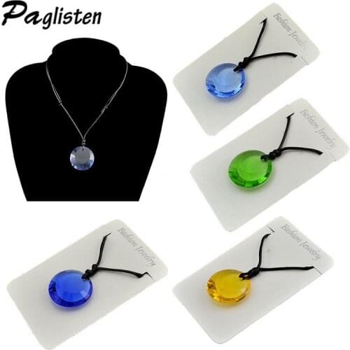 2017 New Fashion Blue Crystal Pendants Rope Chain Necklace For Women Quartz Crystal Necklace Pendant For Women Choker Jewelry
