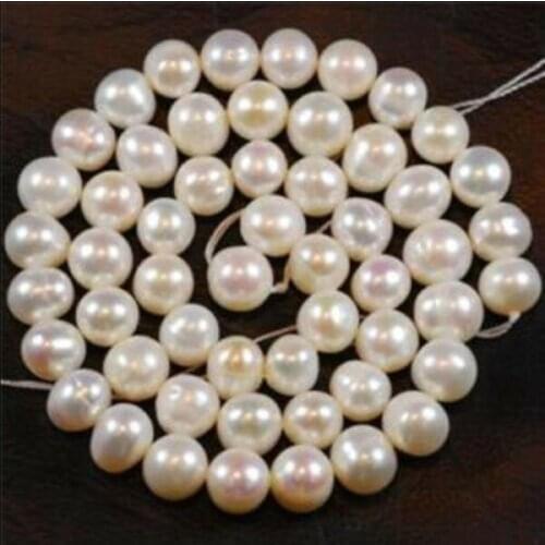 New 8-9mm White Freshwater Cultured Pearl Loose Bead 15" AAA