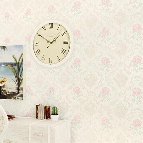 Beibehang European pastoral flowers co-pressure wallpaper non-woven wallpaper bedroom living room sofa TV backdrop 3d wallpaper