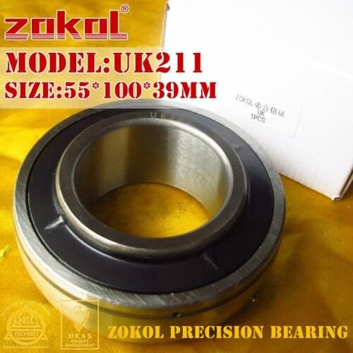 ZOKOL bearing UK211 Taper hole 190511 Pillow Block Ball Bearing 55*100*39mm