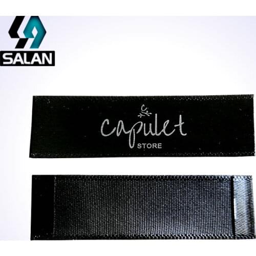 Custom Logo Print Sewing Single Satin Ribbon Fabric for Cloth Label and clothing Tags Free Shipping