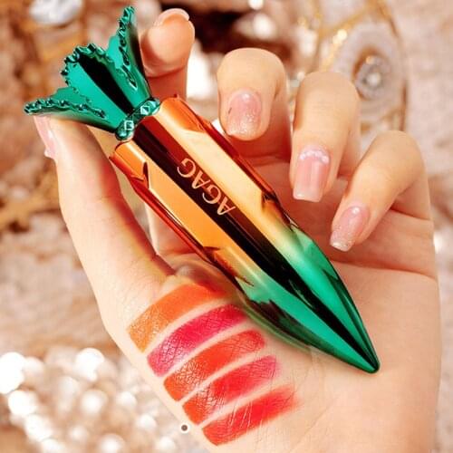 Carotene Lipstick Long Lasting Smooth Matte Velet 3 Colors In One Lipgloss Makeup Cosmetics Moisturizing Women Lip Make Up Tool