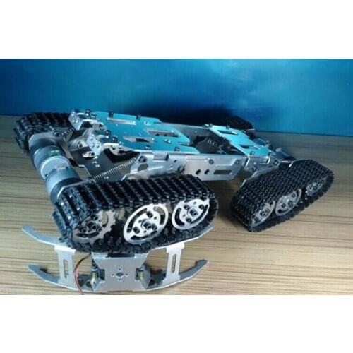 RC Metal Tracked Vehicle Track Obstacle-surmounting Tank Car Chassis Crawler 4WD Smart Tank Car Chassis Chain Caterpillar RC Toy