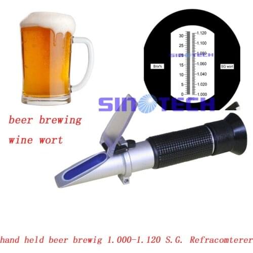 Free shipping hand held wine wort beer brewing 1.000-1.130 S.G. brix 0-32% refractometer RSG-100ATC