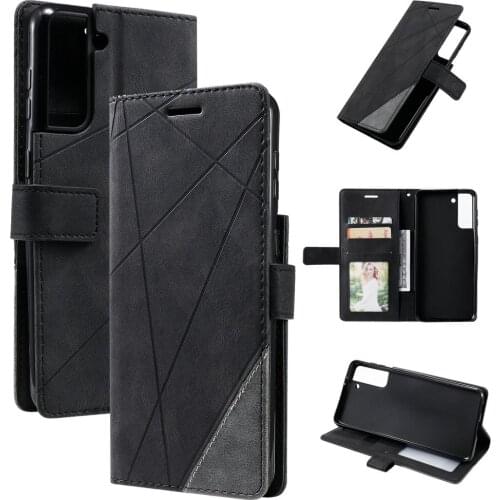 S21FE 5G Flip Case Texture Leather Business Luxury Cover for Samsung Galaxy S21 FE Case Samsung S 21 F E Fan Edition Wallet Etui