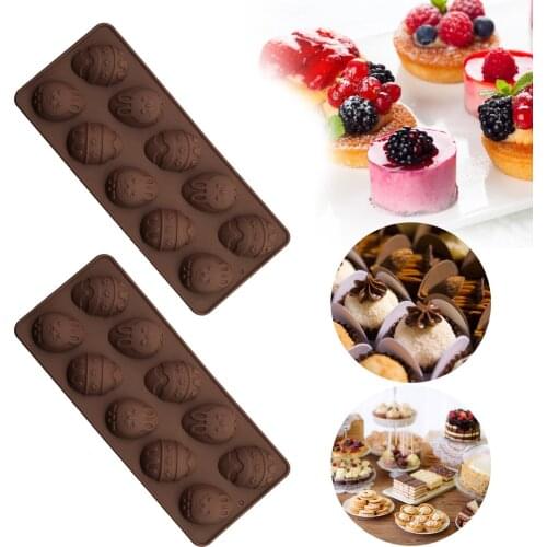 10-cavity Easter Egg Silicone Chocolate Mold DIY3D Candy Mold Practical Baking Tool Kitchen Accessories Creative Baking Mold