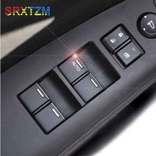 SRXTZM 7pcs/set Stainless Steel Car Interior Door Window Switch Lift Button For Honda CR-V Vezel Accord Civic Odyssey 2014 2015