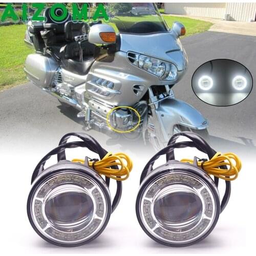Motorcycle DC12 24V Strobe LED Foglights Fog Lamp Attachment Kit For Honda Goldwing Tour GL1800 GL 1800 2018-up 2019 2020 2021
