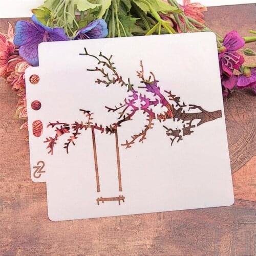14.1*13 Swing branch scrapbook stencils spray plastic mold shield DIY cake hollow Embellishment printing lace ruler Easter