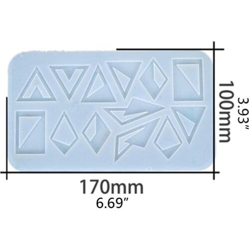 R2LE Handmade Triangle Pendant Earrings Keychain Silicone Mold with Hole Diamond-shaped Resin Casting Mold Craft Tools