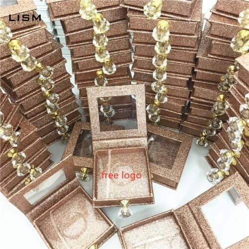 Wholesale custom eyelash packaging box with logo name label lash boxes packaging faux mink lashes strips empty case bulk