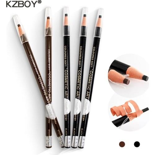KZBOY 12PCS/Box of Waterproof Eyebrow Pencils Microblading Colored Soft Cosmetic Pencils for Permanent Makeup Eyebrow Pen