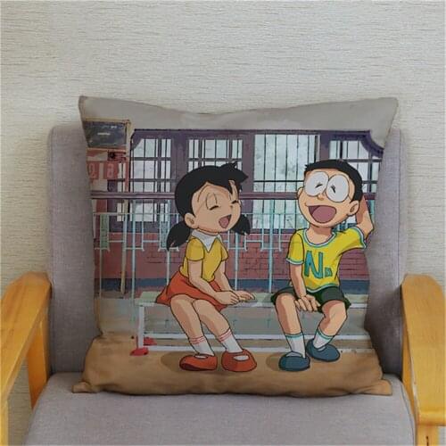 Japan Anime Doraemon Printed Pillowcase Cartoon Cute Robot Cat Cushion Cover Bed Pillowcase for Car Sofa Home Decor Pillow Case