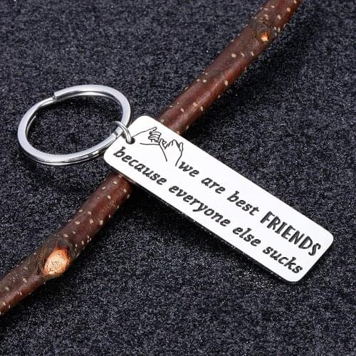 Funny Keychain Friend Gifts for Best Friend BFF Birthday Christmas Graduation Friendship Gifts for Sisters Brothers Besties