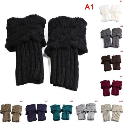 1 Pair Women Crochet Boot Cuffs Knit Toppers Boot Socks Winter Leg Warmers