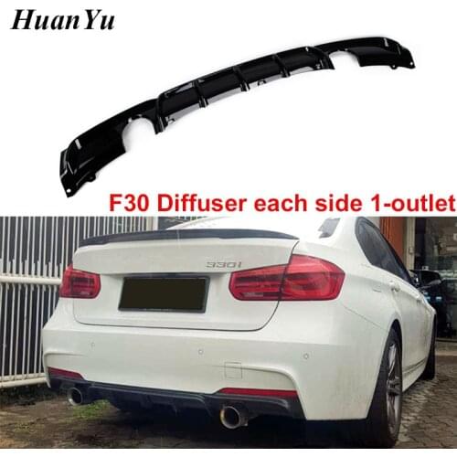 F30 Sport Edition 1-outlet Diffuser for BMW 3 Series ABS Gloss & Matt Black Rear Bumper Lips for F31 4-door Sedan 2012