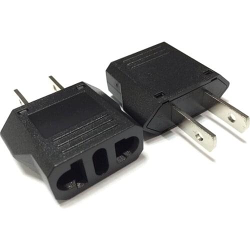 10PCS EU Europe to US USA Travel Power Plug Adapter Converter for Laptop/Macbook