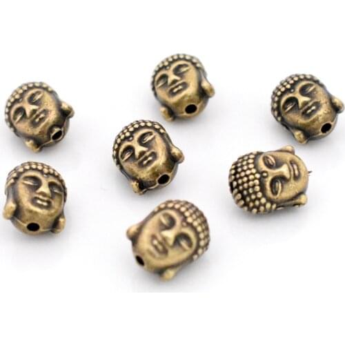 10pcs/lot 11x9x8mm Antique Bronze Plated Buddha statue Beads Charms Pendant DIY Handmade Jewelry Accessories