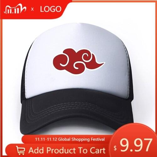 2021 Red Cloud Harajuku Mesh Baseball Cap Adjustable Snapback Hats For Women Men Hip Hop Anime Trucker Cap Streetwear Dad Hats
