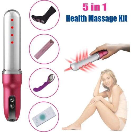LASTEK 5 in 1 Womens Health Beauty Massage Care Kit Gynecological Disease Vaginal Tightening Massage stick Laser Therapy Device