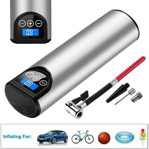 Car Inflatable Pump 150PSI Bike Electric Tire Inflator Bicycle Air Pressure Pump USB Rechargeable Digital Car Tire Inflator
