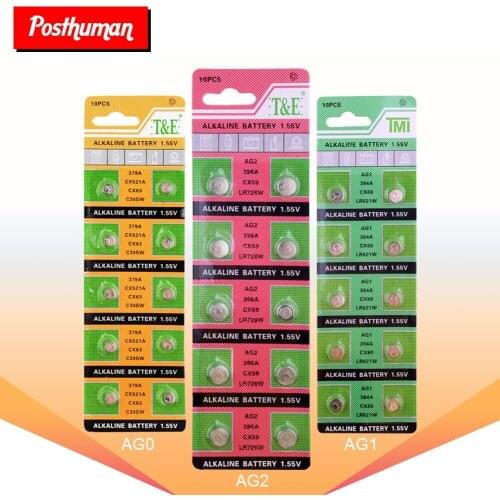 2019 POSTHUMAN Batteries Button Cell Coin AG0 AG1 AG2 AG3 AG5 Pro Watch Battery 1.55V AG4 ag4 377a 377 lr626 sr626sw sr66 lr66