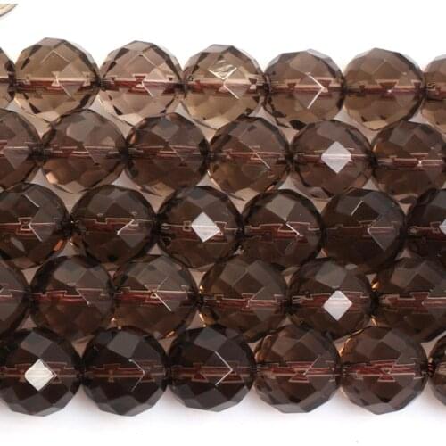 4-14mm AAA Natural Faceted Smoky Quartzs Beads For Jewelry Making beads 15'' DIY Beads Necklace Bracelets For Women Trinket Gift