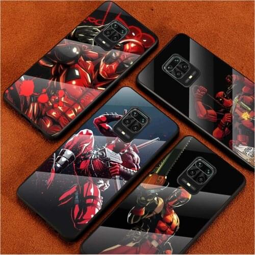 Tempered Glass Cover Cool Marvel Deadpool For Xiaomi Redmi Note 10 10S 9T 9S 9 8T 8 7 Pro Max Shockproof Shell Phone Case