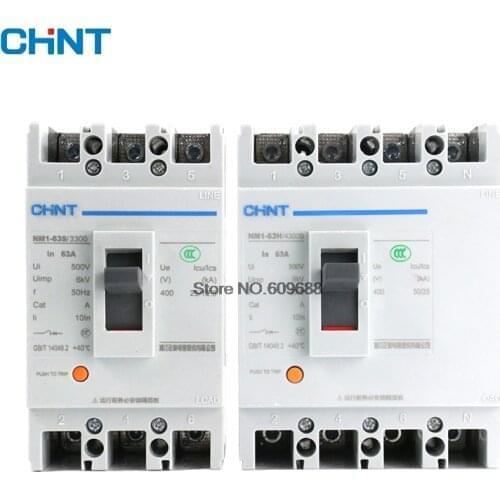 CHNT NM1 16-125A Moulded Case Circuit Breaker Air Switch NM1-125S/250S/3300/4300 16A 20A 25A 32A 40A 50A 63A 80A 100A CHINT