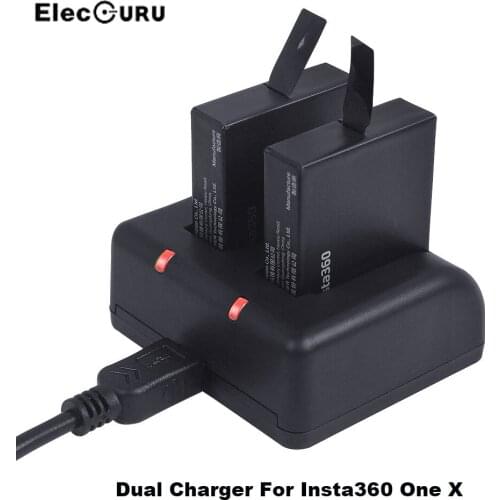 Dual Battery Charger for Insta360 One X,5V 2A Dual Charging Dock with Micro USB Cable & LED Indicator Insta360 One X Accessories