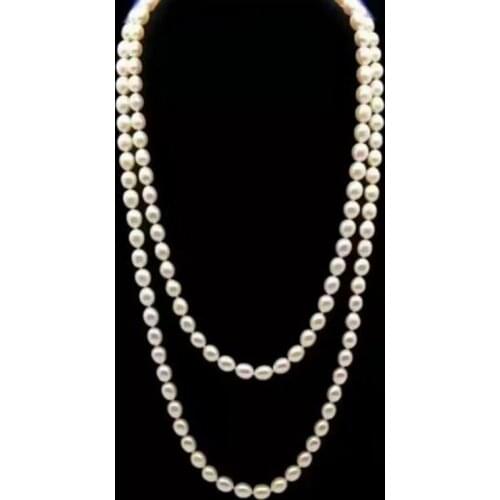 Elegant 10-11mm south sea baroque white pear necklace 38inch 925 silver
