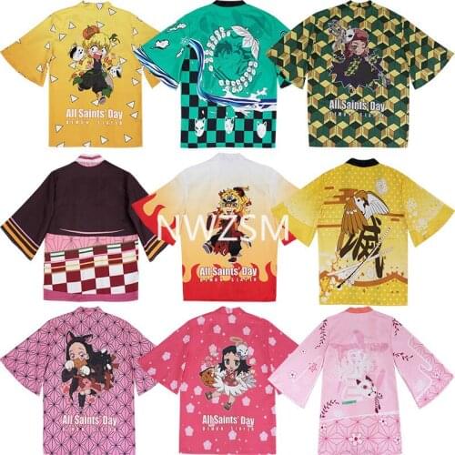 Demon Slayer Kimetsu no Yaiba 3D Printing Japanese Anime Kimono Haori Yukata Cosplay children Summer Casual Cool Streetwear