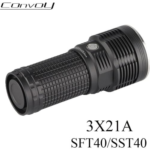 Convoy Flashlight 3X21A with SFT40/SST40 Led Linterna High Powerful Lanterna 21700 Flash Torch Light Camping Hunting Lantern