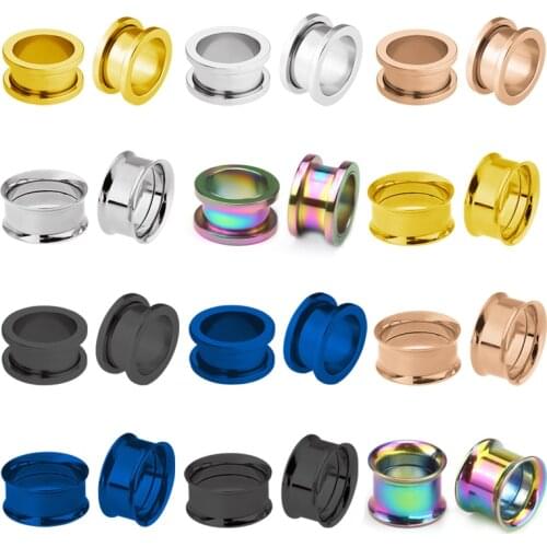 European and American foreign trade models piercing ear expander stainless steel perforated jewelry inner teeth double horn pull