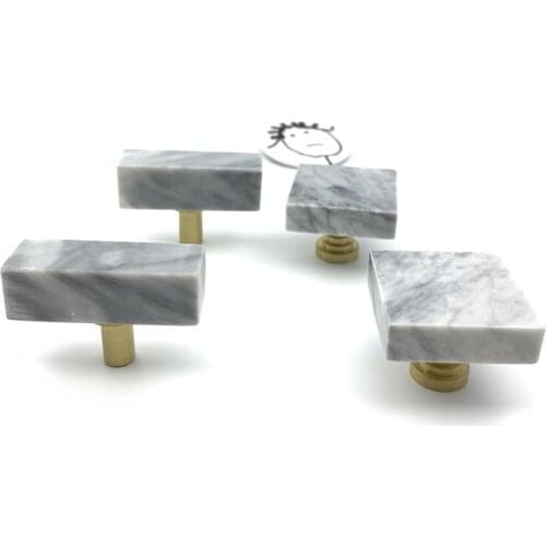 LCH Nordic Style Solid Brass Natural Marble Cabinet Knob Drawer Pull Furniture Handles Mini Brass Knob Clothes Hook